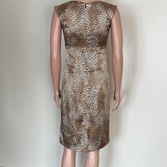 GUESS BY MARCIANO Leopard Print Silk Midi Dress Size 4 - Picture 5 of 15